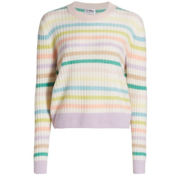 27 MILES MALIBU Sofia Striped Cashmere Sweater - Picture 4 of 13